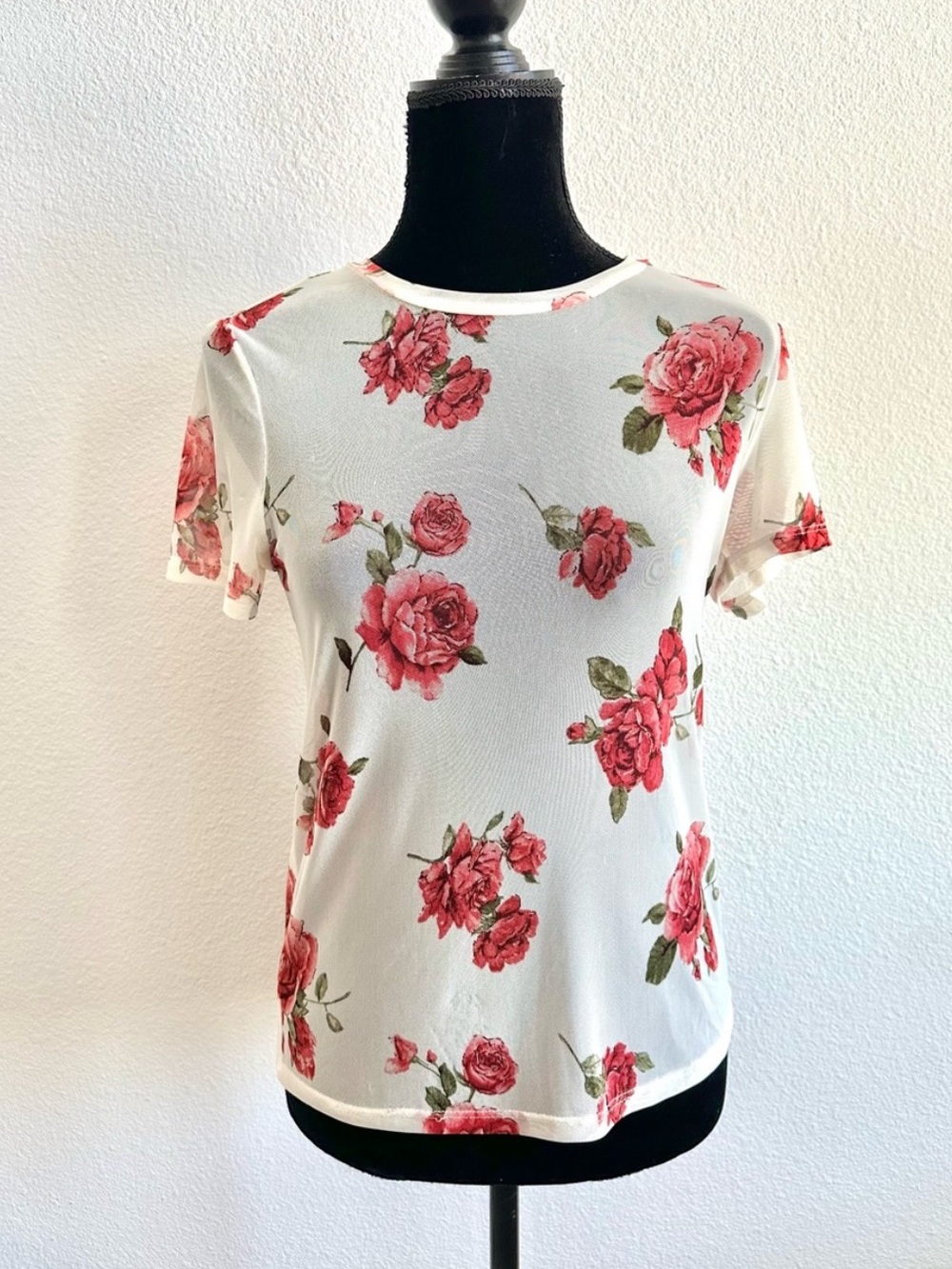 F21 ROSE SHEER TOP